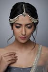 Buy_Just Shradhas_Gold Plated Stone Mathapatti _at_Aza_Fashions
