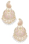 Buy_Just Shradha's_Gold Plated Polki Stones Chandbalis_at_Aza_Fashions