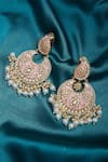 Shop_Just Shradha's_Gold Plated Polki Stones Chandbalis_Online_at_Aza_Fashions