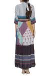 Shop_So Us By Sougatpaul_Multi Color Cotton Band Collar Printed Maxi Dress _at_Aza_Fashions