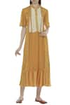 Buy_Rriso_Yellow Embroidered Midi Dress _at_Aza_Fashions