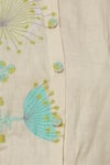Buy_Shagun Manchanda_Beige Linen Round Embroidered Blouse _Online_at_Aza_Fashions