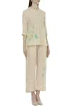 Shagun Manchanda_Beige Linen Round Short Kurta  _Online_at_Aza_Fashions