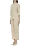 Buy_Shagun Manchanda_Beige Linen Round Short Kurta  _Online_at_Aza_Fashions