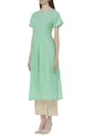 Buy_Shagun Manchanda_Green Linen Round Tunic  _Online_at_Aza_Fashions