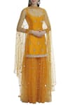 Buy_Preeti S Kapoor_Orange Dupion Round Embellished Kurta Sharara Set _at_Aza_Fashions