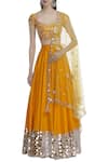 Preeti S Kapoor_Orange Dupion Sweetheart Neck Embellished Lehenga Set _Online_at_Aza_Fashions