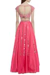 Shop_Preeti S Kapoor_Pink Dupion Sweetheart Neck Embellished Lehenga Set _at_Aza_Fashions