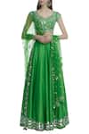 Buy_Preeti S Kapoor_Green Dupion Embellished Lehenga Set_at_Aza_Fashions