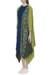 Buy_Fahd Khatri_Green Organic Bamboo Handwoven Cape Jacket  _Online_at_Aza_Fashions