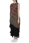 Buy_Fahd Khatri_Grey Organic Bamboo Handwoven Ajrakh Print Kurta_Online_at_Aza_Fashions