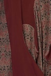 Fahd Khatri_Maroon Organic Bamboo Ajrakh Print Round Handwoven Tunic  _at_Aza_Fashions