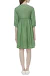 Shop_Sagaa By Vanita_Green Cotton Muslin Round Neck Shirt Dress With Inner_at_Aza_Fashions
