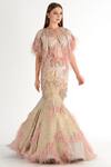 Not So Serious By Pallavi Mohan_Pink Tulle Embroidered Fish Cut Gown_Online_at_Aza_Fashions