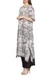 So US By Sougatpaul_Black Round Neck Printed Kurta Palazzo Set  _Online_at_Aza_Fashions
