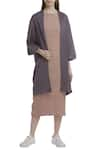 Buy_Akaaro_Purple Kinji Cotton Silk Handwoven Textured Jacket  _at_Aza_Fashions