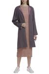 Buy_Akaaro_Purple Kinji Cotton Silk Handwoven Textured Jacket  _at_Aza_Fashions