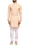 Shop_Arihant Rai Sinha_Cream Gicha Silk Printed Kurta Set_Online_at_Aza_Fashions