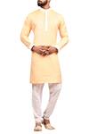 Buy_Arihant Rai Sinha_Cream Gicha Silk Textured Kurta Set_at_Aza_Fashions