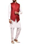 Buy_Arihant Rai Sinha_White Gicha Silk Cotton Bundi And Kurta Set _at_Aza_Fashions