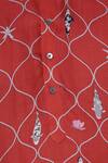 MR. Ajay Kumar Red Silk, Linen, Cotton Fish And Star Motif Printed Kurta at Aza Fashions MR. Ajay Kumar_Red Silk, Linen, Cotton Fish And Star Motif Printed Kurta _at_Aza_Fashions