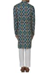 Shop_Mr. Ajay Kumar_Blue Kurta Linen Pants Cotton Set  _at_Aza_Fashions