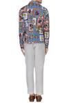 Shop_Mr. Ajay Kumar_Multi Color Cotton Satin Lycra Printed Biker Jacket  _at_Aza_Fashions