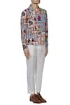 Mr. Ajay Kumar_Multi Color Cotton Satin Lycra Printed Biker Jacket  _Online_at_Aza_Fashions