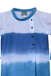 Fayon Kids_Blue Cotton, Crepe Tie Dye Kurta And Salwar Set _at_Aza_Fashions