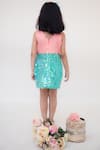 Shop_Fayon Kids_Green Sequins Fringe Dress _at_Aza_Fashions