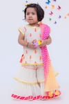 Buy_FAYON KIDS_Off White Cotton Embroidered Kurta Sharara Set _at_Aza_Fashions