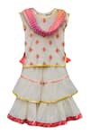 Shop_FAYON KIDS_Off White Cotton Embroidered Kurta Sharara Set _Online_at_Aza_Fashions