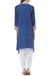 Shop_House of Kotwara_Blue Ikat Split Kurta And Dhoti Pant Set  _at_Aza_Fashions