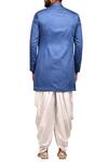 Shop_Arihant Rai Sinha_Blue Terry Rayon Sherwani With Draped Pants_at_Aza_Fashions