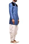 Arihant Rai Sinha_Blue Terry Rayon Sherwani With Draped Pants_Online_at_Aza_Fashions
