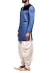 Buy_Arihant Rai Sinha_Blue Terry Rayon Sherwani With Draped Pants_Online_at_Aza_Fashions