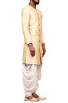 Arihant Rai Sinha_Cream Terry Rayon Sherwani With Draped Pants_Online_at_Aza_Fashions