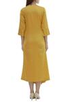 Shop_Aalyxir_Yellow Linen Satin Tunic_at_Aza_Fashions