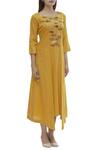 Aalyxir_Yellow Linen Satin Tunic_Online_at_Aza_Fashions