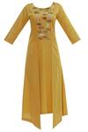 Shop_Aalyxir_Yellow Linen Satin Tunic_Online_at_Aza_Fashions