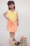 Buy_FAYON KIDS_Yellow Cotton Silk Fringe Dress _at_Aza_Fashions