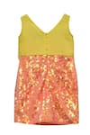 Buy_FAYON KIDS_Yellow Cotton Silk Fringe Dress _Online_at_Aza_Fashions