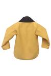 Shop_Fayon Kids_Yellow Linen High Low Jacket For Boys_at_Aza_Fashions