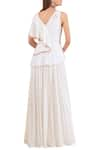 Shop_Limerick by Abirr N' Nanki_Off White Chanderi V Neck Embroidered Gown _at_Aza_Fashions