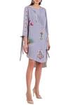 Limerick by Abirr N' Nanki_Grey Double Georgette Embroidered Tunic_Online_at_Aza_Fashions