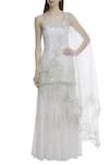 Esha Koul_White Georgette U Neckline Embroidered Kurta Sharara Set _Online_at_Aza_Fashions