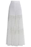 Shop_Esha Koul_White Georgette U Neckline Embroidered Kurta Sharara Set _Online_at_Aza_Fashions