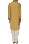 Shop_Unit By Rajat Suri_Yellow Katan Silk Embroidered Kurta_at_Aza_Fashions