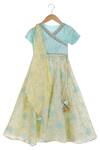MI Dulce AN'YA_Blue Handwoven Chanderi Printed Lehenga Set _Online_at_Aza_Fashions