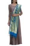 Buy_Samyukta Singhania_Blue Raw Silk Banarasi Dupatta_Online_at_Aza_Fashions